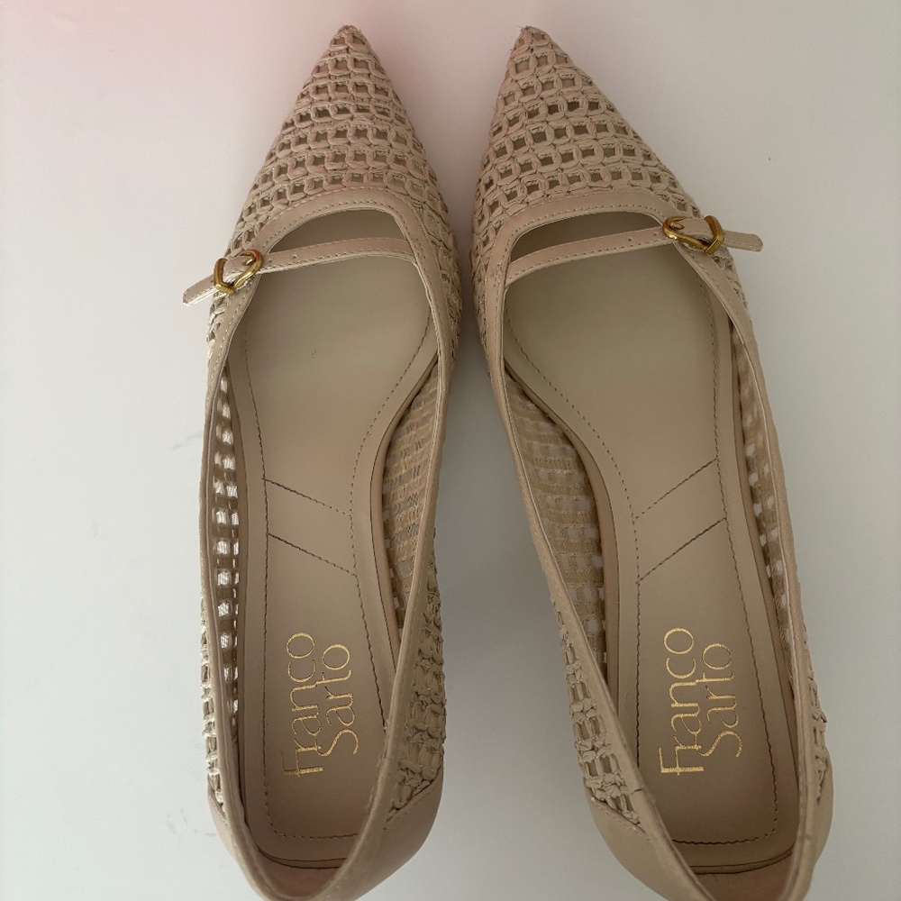 franco sarto woven kitten heels